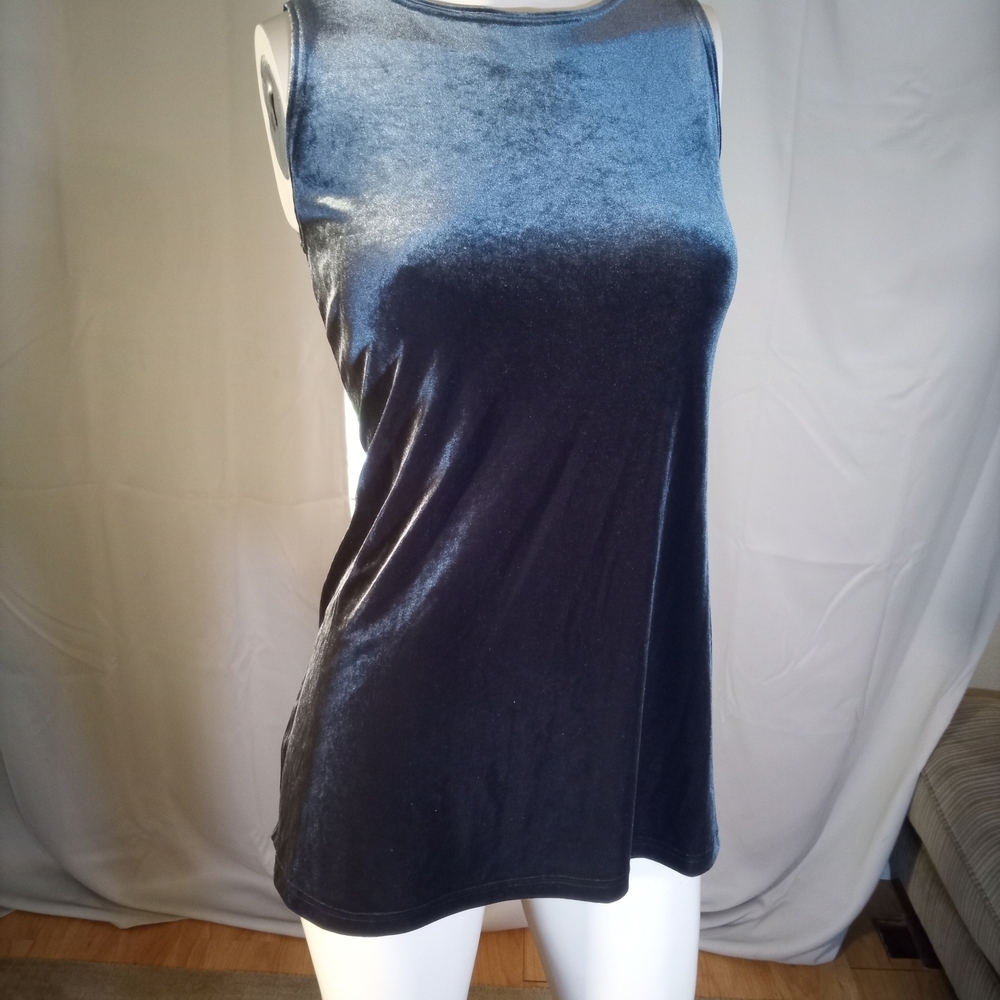 Sympli Blue and White Sleeveless Tank Top